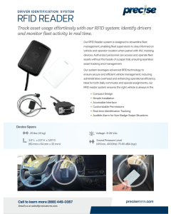 PreCise RFID Driver Identification System Spec Sheet