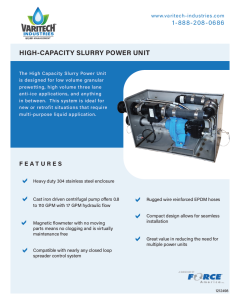 VariTech High-Capacity Slurry Power Unit Spec Sheet