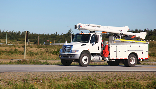 image of a parked utility truck